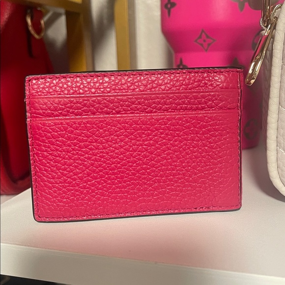 NWT Michael Kors Card Case Fuchsia Pink Pebble Leather - Picture 2 of 4
